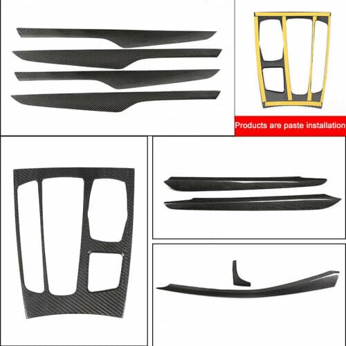 9pcs Real Carbon Fiber For BMW X5 F15 2014-2018 Dashboard Gear Box Doors Kit