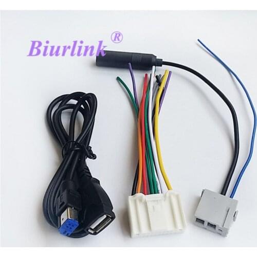 Biurlink Car Factory Stereo Radio Extend Audio USB Wire Antenna Harness Cable For Nissan Qashqai Tenna