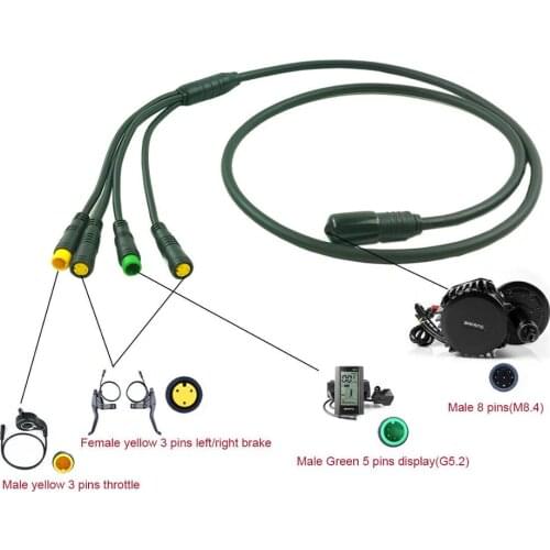 Bafang 1T4 Wiring Harness Cable 1 in 4 Wires BBS01 BBS02 BBSHD mid-drive motor