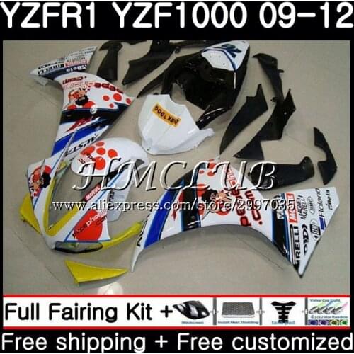 Bodys For YAMAHA YZF-1000 YZF R1 2009 2010 2011 2012 9HC14 YZF-R1 YZF 1000 R 1 YZF1000 Pepephone YZFR1 09 10 11 12 Fairings