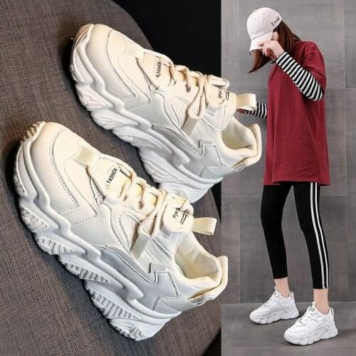 BRKWLYZ 2021 New Fashion Chunky Sneakers Women Platform Heels Creepers Moccasins Flats Vulcanized Women Shoes Tenis Feminino