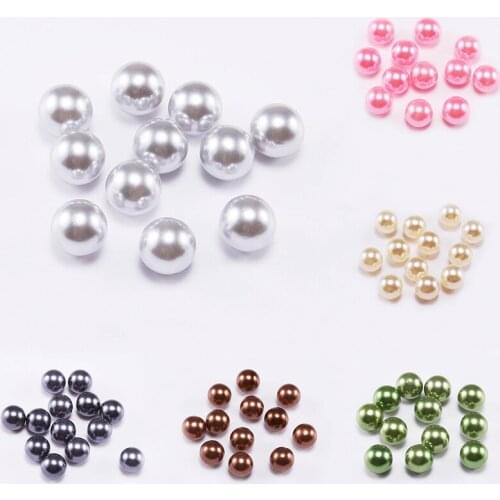 3-14mm Round Candy Color No Hole ABS Plastic Imitation Pearls Beads For Diy Jewelry Making Findings Accessories Loose Beads