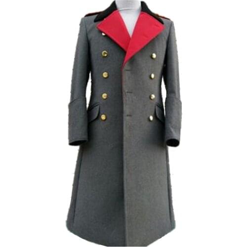 WWII Germany Marshal Long Coat Winter Noble Grey Woolen Military Uniform Customised Army Clothes For Film Show Cosplay