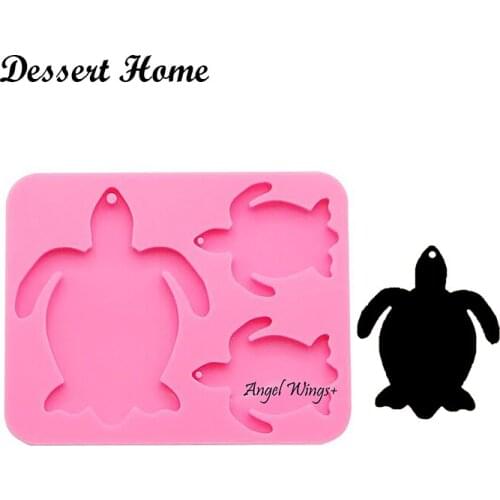 DY0105 epoxy resin molds tortoise family mold for keychain pendant Jewelry Makeing silicon molds for resin diy
