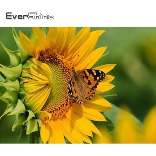 Evershine Diamond Embroidery Sunflower Full Square Diamond Painting Landscape Cross Stitch Diamond Mosaic Full Set Needlework