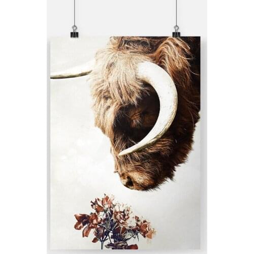 HD Aesthetic Highlander Print Painting Picture Animal Home Decoration Wall Art Modular Canvas Poster Modern Bedside Background