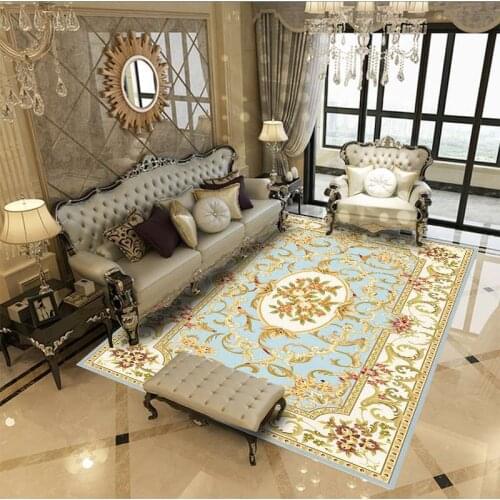 Nordic Printed Floral Carpets for Bed Room Home Decoration Mat Living Room Floor Rectangle High-density Carpet Large Rug Vintage