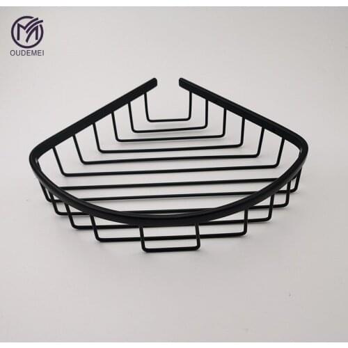 Brass Black Bathroom Corner Basket Shower Caddy Single Tier Shelf Corner Shelf