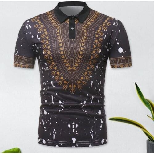 T-shirt African Turk Printed Breathable Polyester Short Sleeve Men Shirts for Travel polo shirts for men 2021 cotton рубашка 2XL