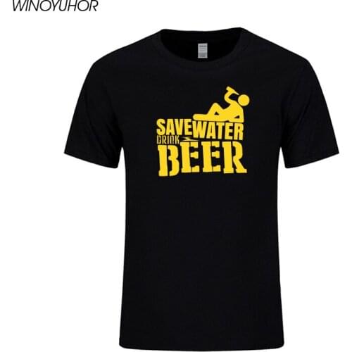 Save Water Drink Beer Mens T-Shirt New Arrival Male Tees Summer Casual Boys Tops Funny Print Men T Shirt Camisetas Masculina
