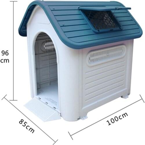 Outdoor big size Plastic Dog House Waterproof Indoor/outdoor Pet Dog Kennel Manufacturers 100x97x100cm