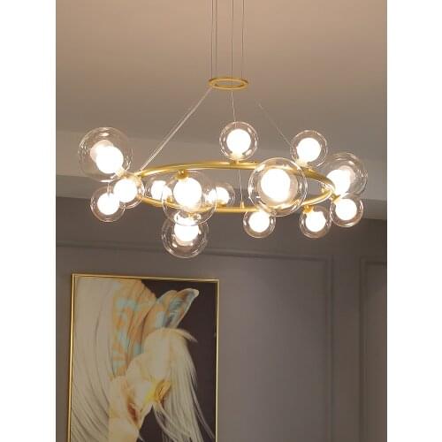 Nordic simple modern lamp luxury chandelier living room net red bubble restaurant bedroom light atmospheric personality light