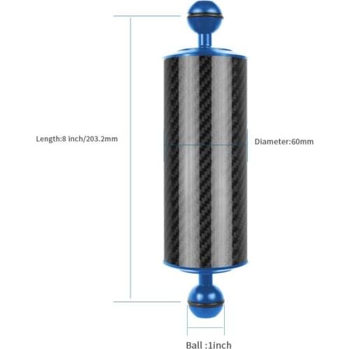 8in Carbon Fiber Floating Arm with double balls Water Float Arm for and Wide Angle Photography