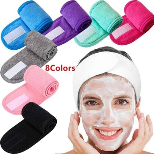 Face Headbands Makeup Velcro 8 Kinds Pure Color Shower Yoga Sports Elastic