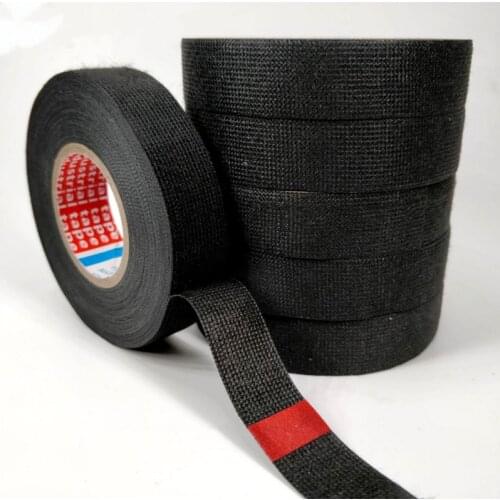 19mmx15M Strong Adhesive Cloth Fabric Tape Black automotive heat-induced wiring harness Car Anti Rattle Self Adhesive Felt Tape