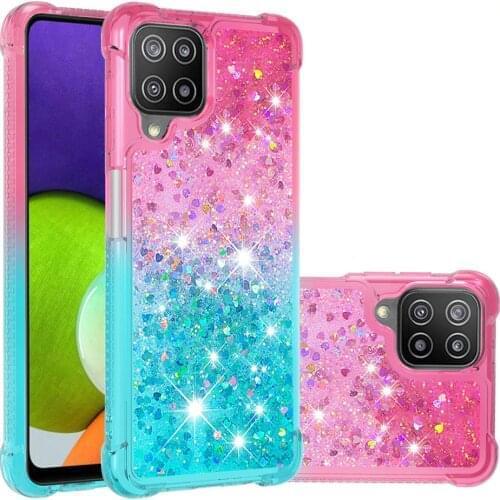 Multicolor Quicksand Glitter Case For Samsung Galaxy A22 4G Case F22 Shockproof TPU Bumper Clear Protection Cover