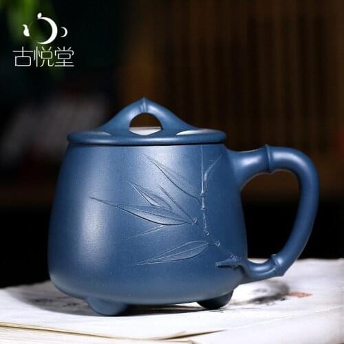 Ore purple sand cup GuYue hall large capacity quality goods all hand purple cup cover cup cup bamboo, stone gourd ladle