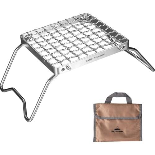 Mini Folding Grill Rack with Adjustable Gear Outdoor Stove BBQ Grill Rack for Camping Hiking Fishing Barbecue Garden Kitchen