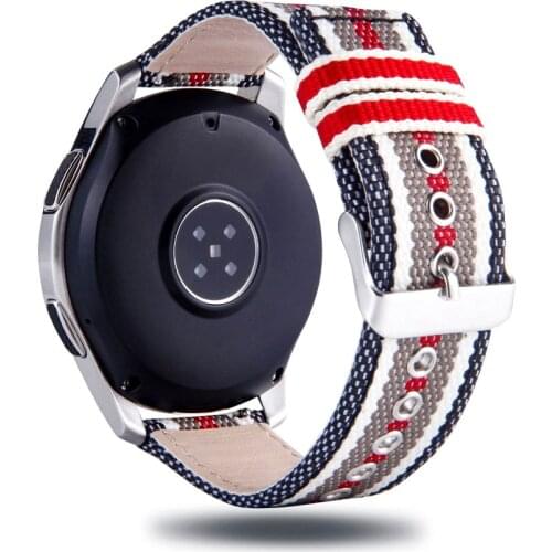 Fabric Leather Watchband for HuaWei Samsung Galaxy Watch Band Gear S2/S3/S4 Strap for 22mm Width Watch Nylon Leather Band