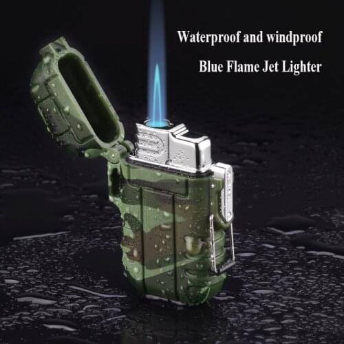 Windproof Torch Lighter Outdoor Camping ABS Sealed Waterproof Lighter Cigar Jet Lighter Gifts For Men Cigarette Lighter