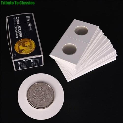50pcs/Set 23-40mm Sizes Protective Coin Paper Clip Collecting Money Penny Storage Case Stamp Coin Holders Cover Case Storage