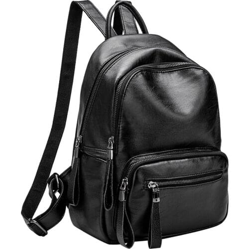 NIGEDU Women backpack leather Female Travel Shoulder Bags Casual college school backpacks for teenage girls Mochila bao