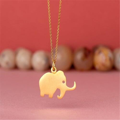 Fashion cute Mammoth tiny Elephant Pet Pendant choker Necklace for women christmas gift jewelry