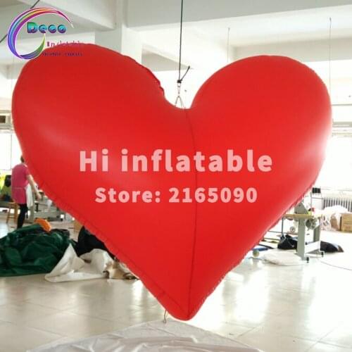 1m, 2m,3m Hot-sale led lighted decorative inflatable heart balloon for Valentines Day