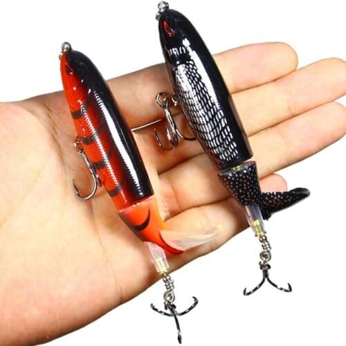 GoByGo 1PCS 13G/10CM With Propeller Topwater Fishing Lure Artificial Bait Hard Plopper Soft Rotating Tail Fishing Tackle Geer