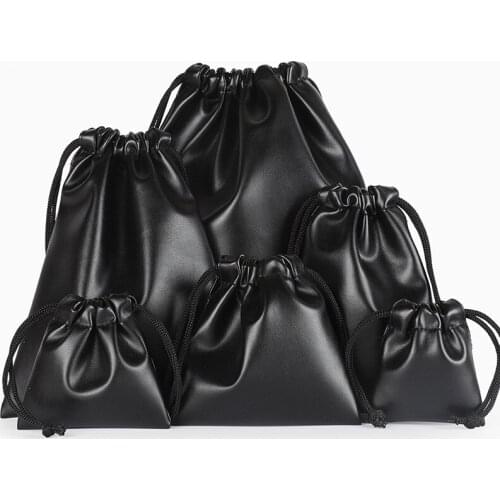 10 pcs PU leather Portable Cable Headset Drawstring Bag Travel Digital USB Gadget Charger Wires Storage Cable Waterproof Pouch