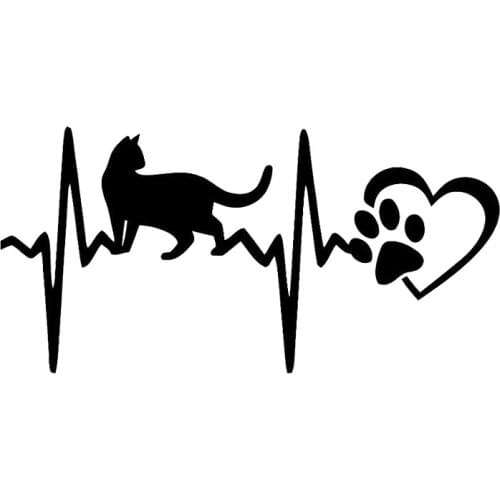 17*8.4cm Cat Pulse Paw Heart Car Sticker Vinyl Sticker Love 4x4 popular Cute And Interesting Fashion Sticker Decals