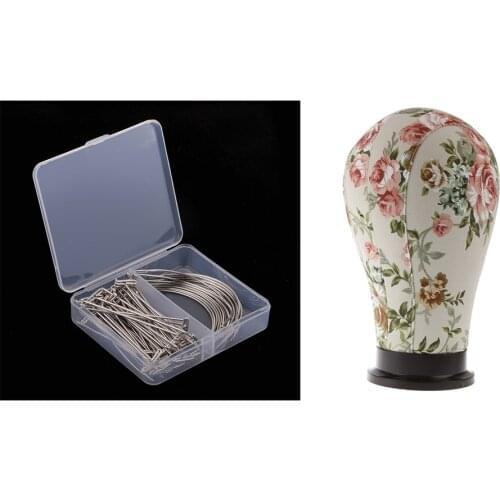 22inch Canvas Block Head Wig Making Mannequin Head Display With 70x T Pins