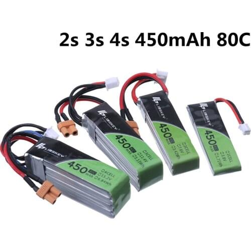 2S 3S 4S 7.6V 11.4V 15.2V 450MAH 80C Lipo Battery XT30 Plug for RC CineBee Cine Whoop BetaFPV Quadcopter Toothpick Drone
