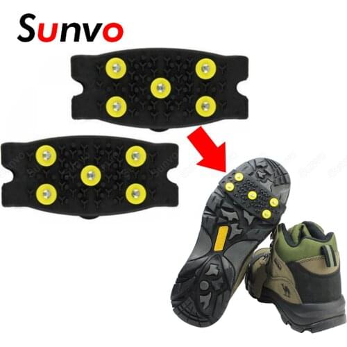 5-Stud Anti-Slip Crampons Ice Spikes for Winter Shoes Outdoor Hiking Climbing Snowshoes Ice Claws Cleats Women Boots Ice Gripper