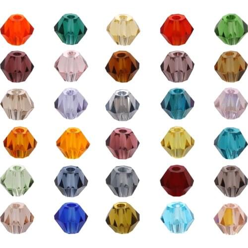 2 3 4 6 8mm Glass Crystal Bicone Beads Black Loose Spacer Faceted Beaded For Women Diy Making Jewelry Embroidery Accessories