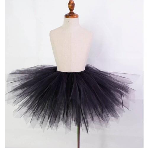 Black Angle Tutu Skirt With Wings Set Kids Halloween Tulle Skirt Girls Dance Ballet Solid Fluffy Skirt Photo Props Cosplay party