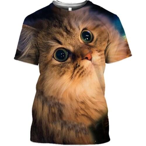 3D Print Animal Persian Cat Cute Face Mens T-shirts Harajuku Casual Hip Hop Streetwear Funny Shirt Unisex Tees Tops