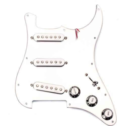 Chrome Prewired 1-ply 11 Holes SSS Mirror Pickguard for Guitar