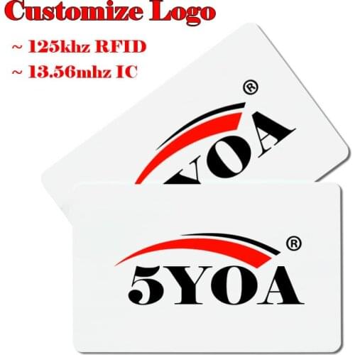 Customize Logo Design Printing Arbitrary Pattern VIP Print RFID ID 125khz EM4100 Card 13.56mhz IC Card MF S50 Proximity Smart