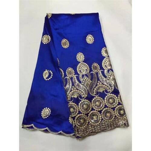 Indian Design 7colors African George lace fabric 2017 Hot Sale/ Latest Design wedding lace fabric blue gold