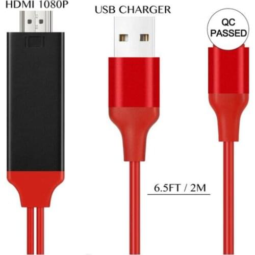 1080P HDTV Cable TV Digital AV Adapter for Iphone to HDMI-compatible Cables for Iphone 8 7 8plusX XR XS 11 for Ipad Mini Air Pro
