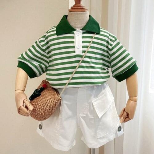 Baby Boy Short-sleeved Suit Summer New Baby Childrens Children Comfortable Western Boy POLO Shirt Summer Trend Boys Clothes