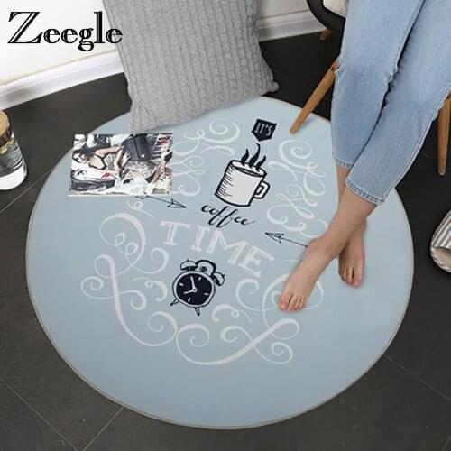 Zeegle Round Carpet Soft Carpet Kids Room Non-slip Childrens Rug Coffee Table Floor Mat Absorbent Kids Bedroom Carpets Foot Mat