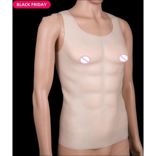 New New Stranger Eight Muscle Man Dress Party Cloth Silicone Artificial Simulation Muscles Crossdresser Cosplay Latex Shapewear