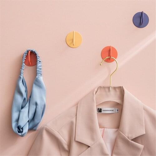 Nordic Metal Coat Hanger Key Rack Adhesive Towel Hooks Wall Hanging Holder Home Decor for Bathroom Hallway Kids Bedroom Laundry