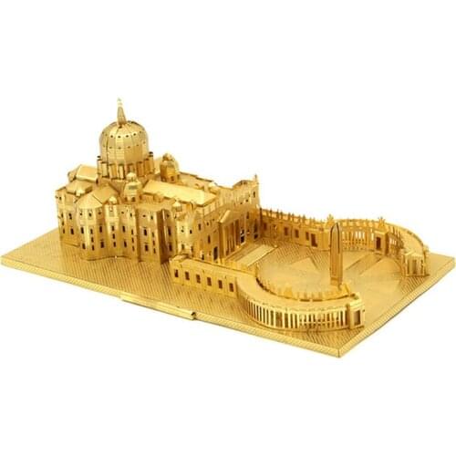 Microworld 3D Metal Puzzle St. Peters Basilica building model Intellectual Educational Puzzle laser cut Gifts Toys For Children