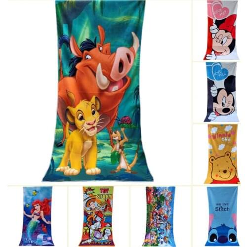 Cartoon Simba Lion King Nala 100% Polyester Bath Towel for Children Boys Girls 70x140cm Swimming Home Towel Washcloth