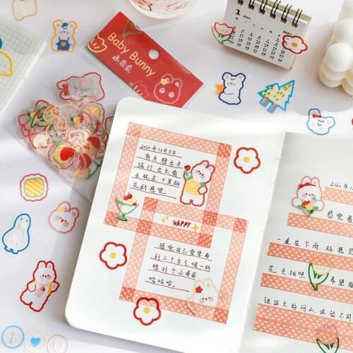 Girl Heart Spring Outing Day Sticker Pack Cute Pet Transparent Waterproof Student Teacher Textbook Decoration Sticker Sticker