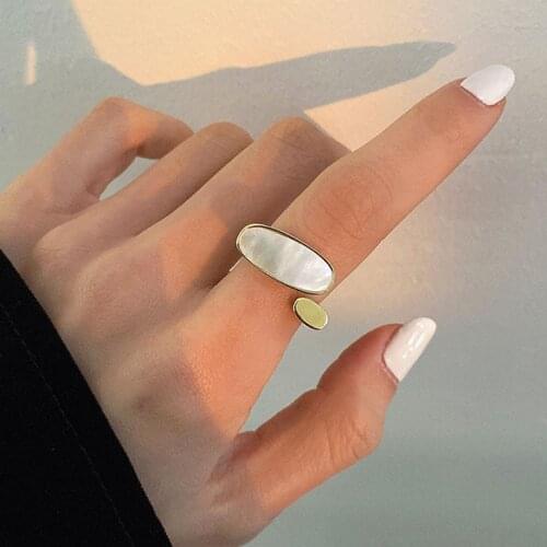 New Trend Personality Design Shell Irregular Opening Gold Ring For Women Teens Korean Fashion Jewelry Gift