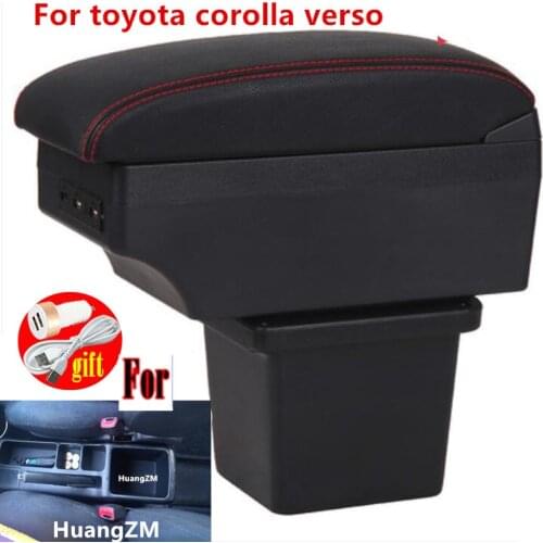 For toyota corolla verso Armrest box Interior Parts special Retrofit parts Car Armrest Center Storage box with USB LED light